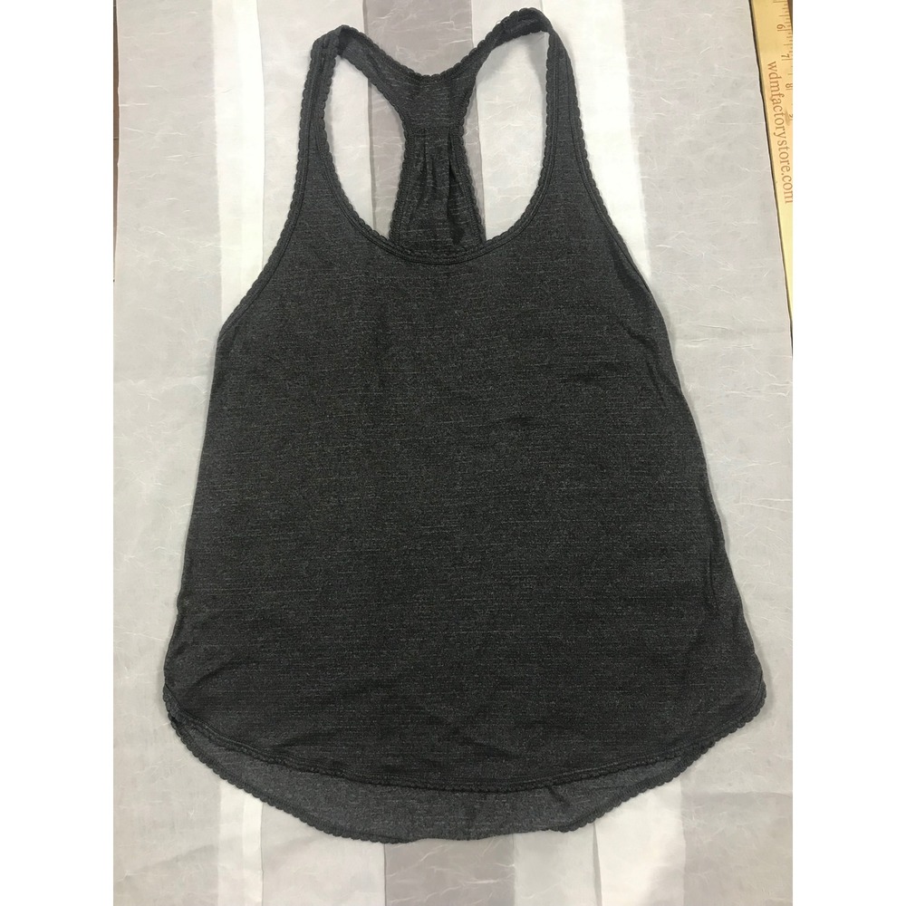 Lululemon Athletica Racerback‎ Tank Top Heathered Charcoal Gray Athletic Women